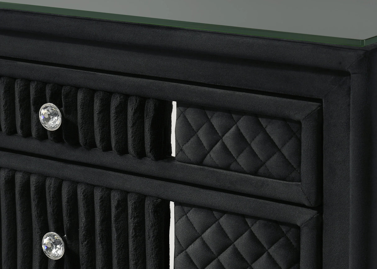 Armany Black Nightstand by Crown Mark at Eve Furniture