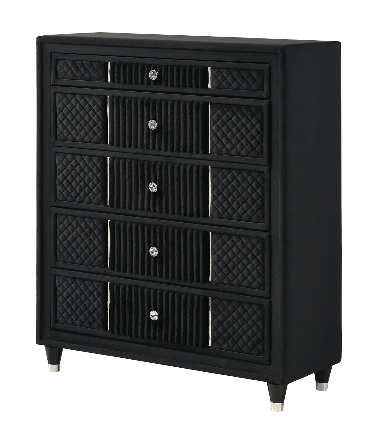 Armany Black Upholstered Wingback Panel Bedroom Set by Crown Mark at Eve Furniture