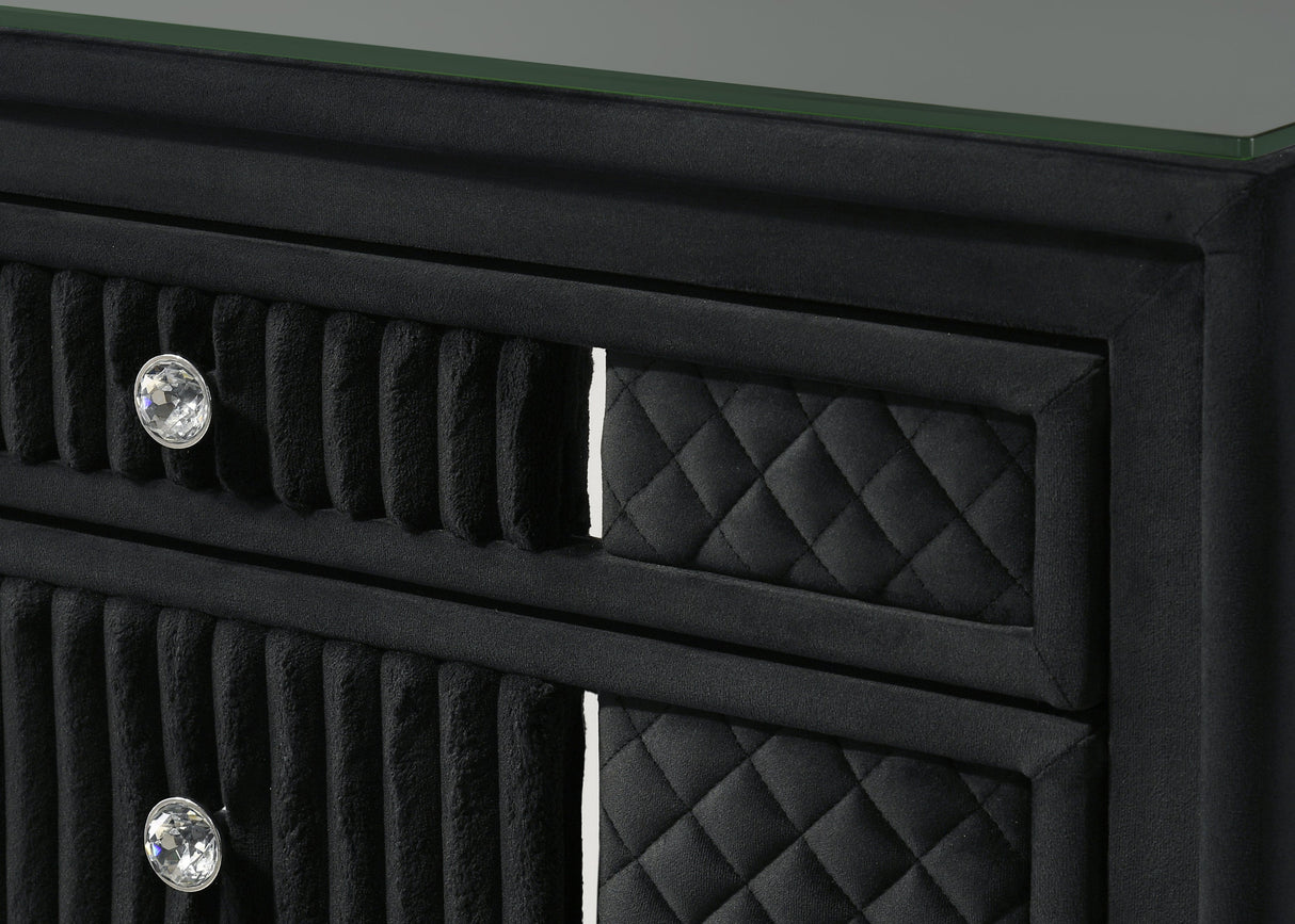 Armany Black Upholstered Wingback Panel Bedroom Set by Crownmark at Eve Furniture