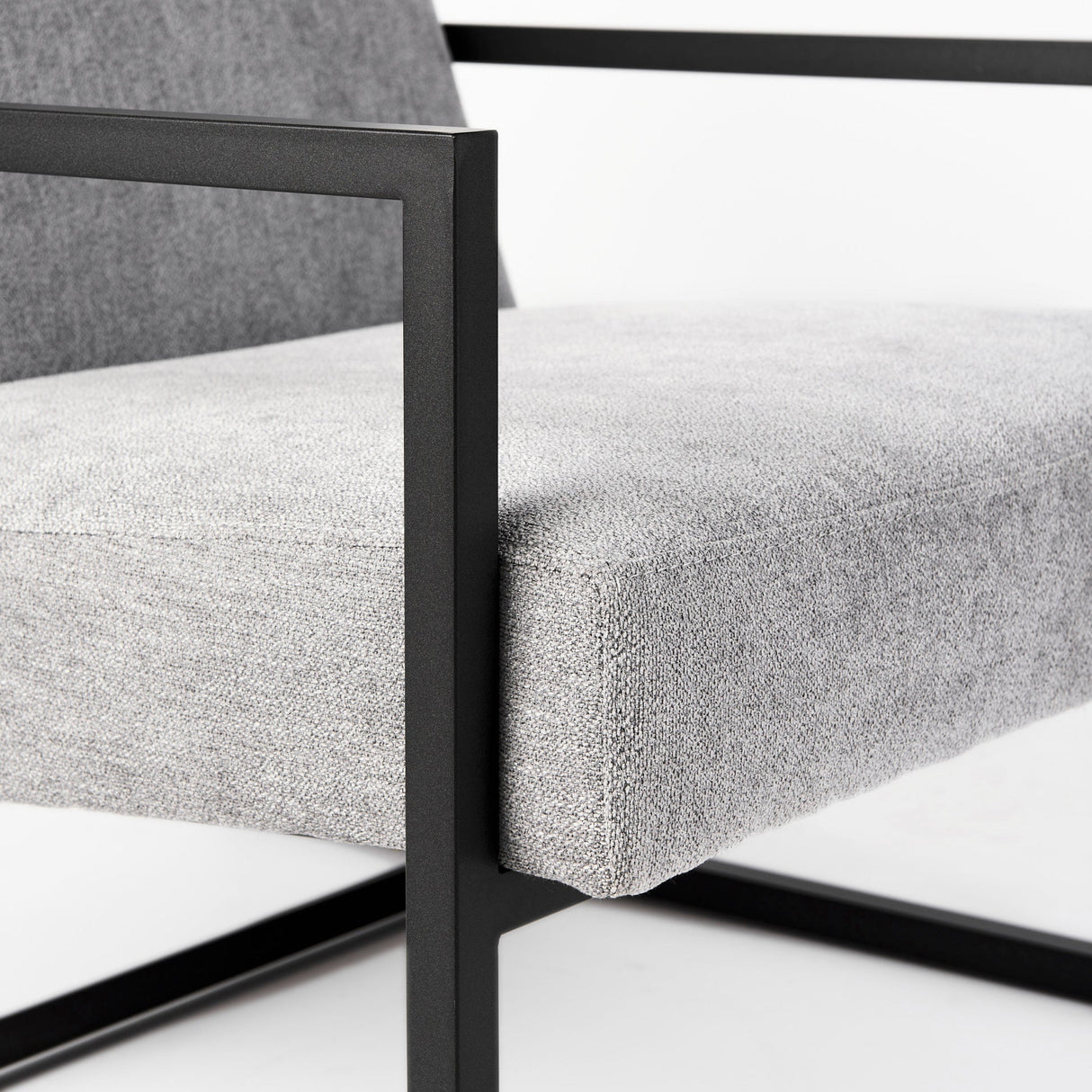 Armelle Gray Fabric Seat W/Black Metal Frame Accent Chair by Mercana at Eve Furniture