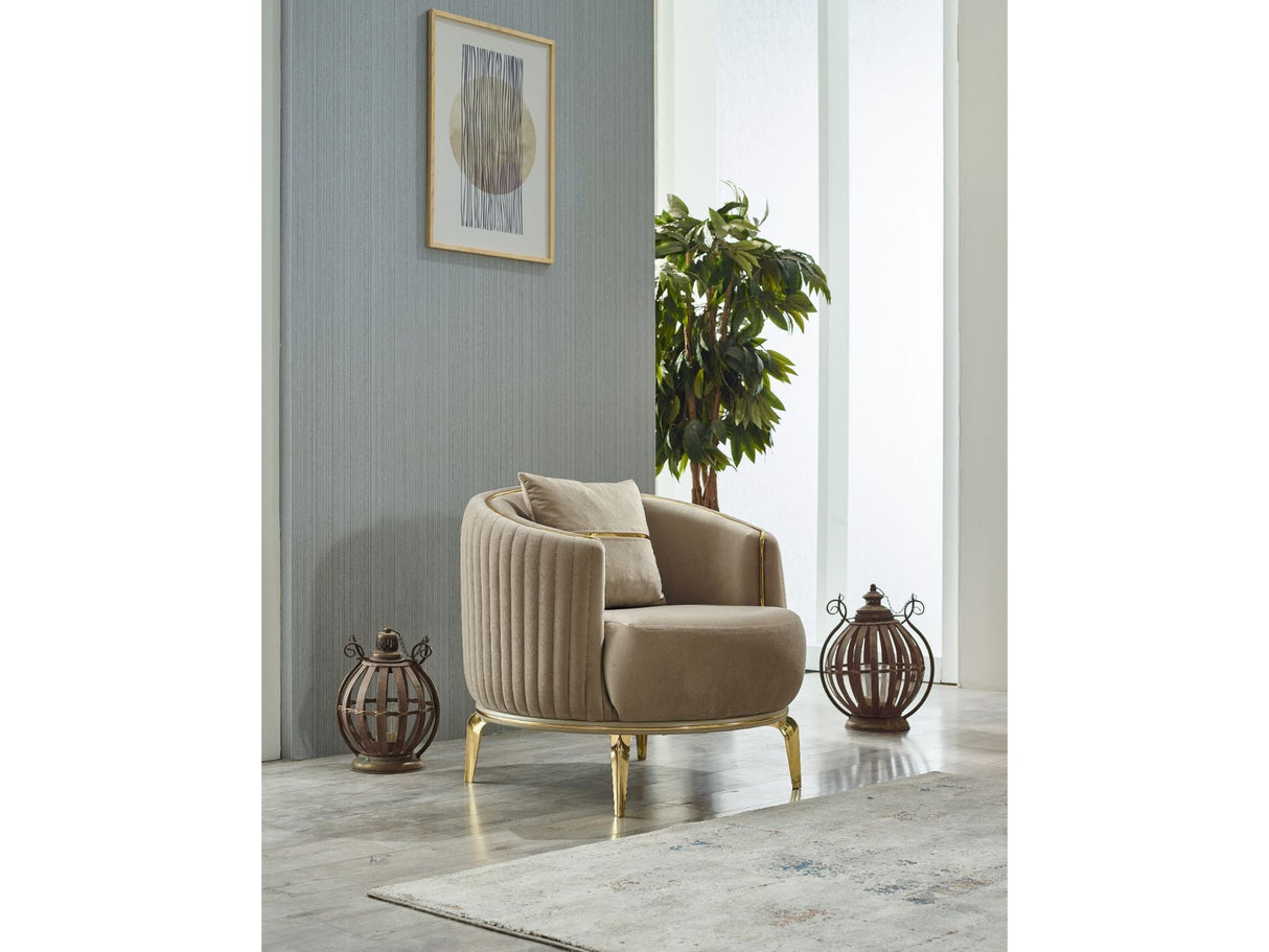 Armoni 3-pieces (Sofa & Loveseat & Chair) Livingroom Set in Beige by Furnia at Eve Furniture