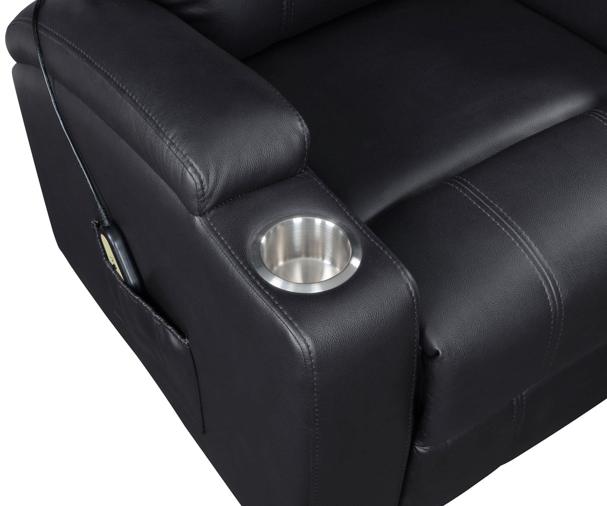 Armstrong Black Upholstered Power Lift Massage Recliner by Coaster at Eve Furniture