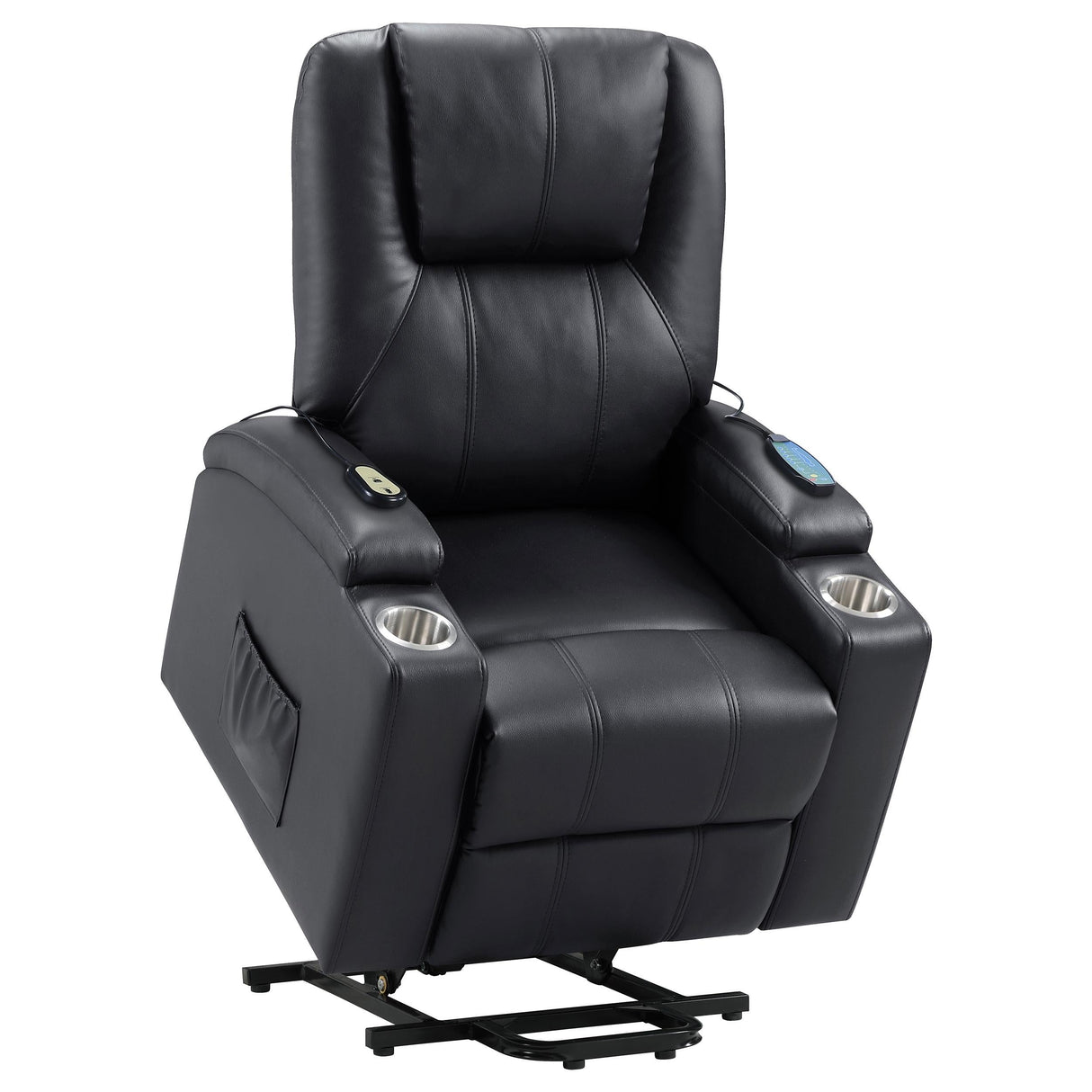 Armstrong Black Upholstered Power Lift Massage Recliner by Coaster at Eve Furniture
