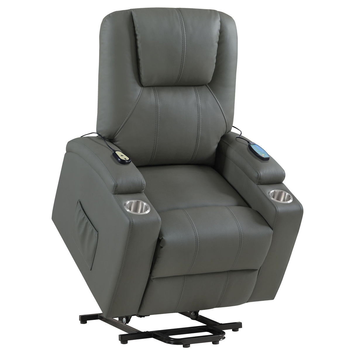 Armstrong Gray Upholstered Power Lift Massage Recliner by Coaster at Eve Furniture