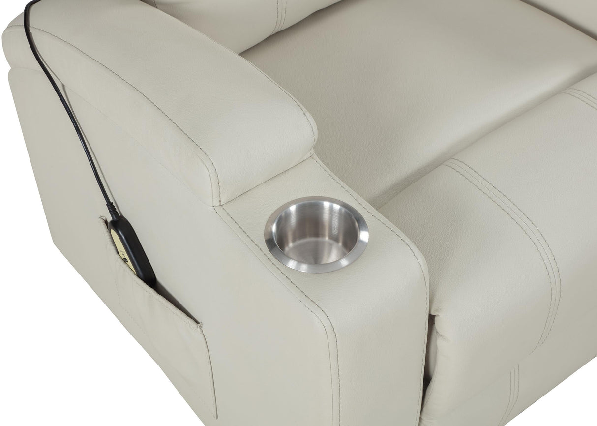 Armstrong Ivory Upholstered Power Lift Massage Recliner by Coaster at Eve Furniture