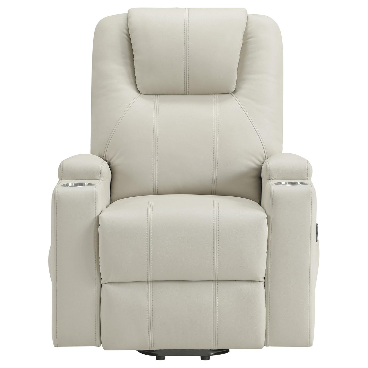 Armstrong Ivory Upholstered Power Lift Massage Recliner by Coaster at Eve Furniture