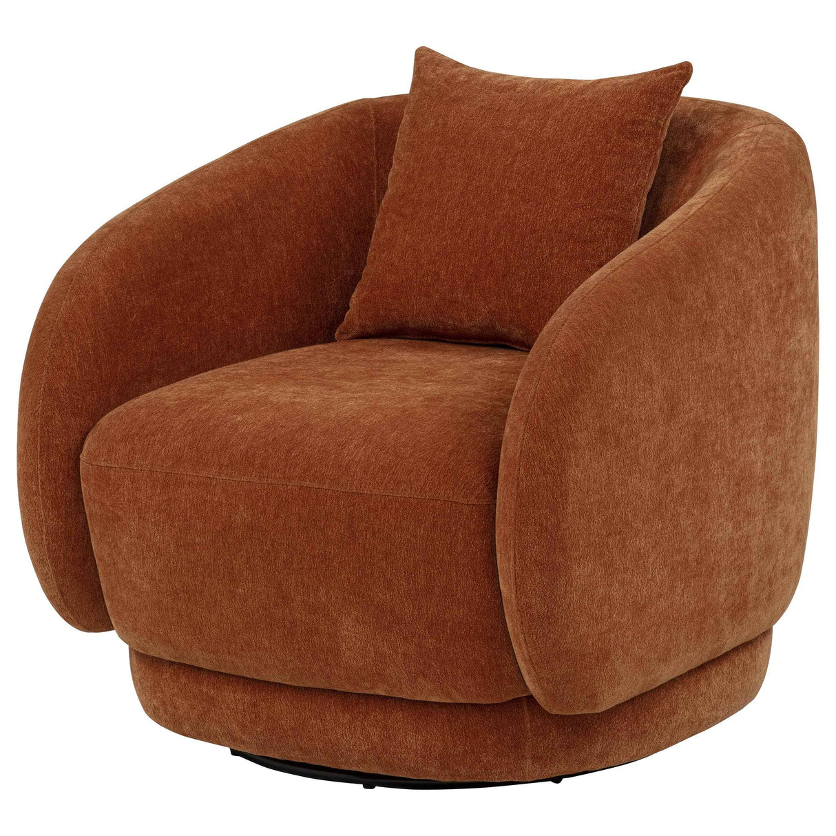 Arnaud Burnt Orange Chenille Upholstered Swivel Accent Chair by Coaster at Eve Furniture