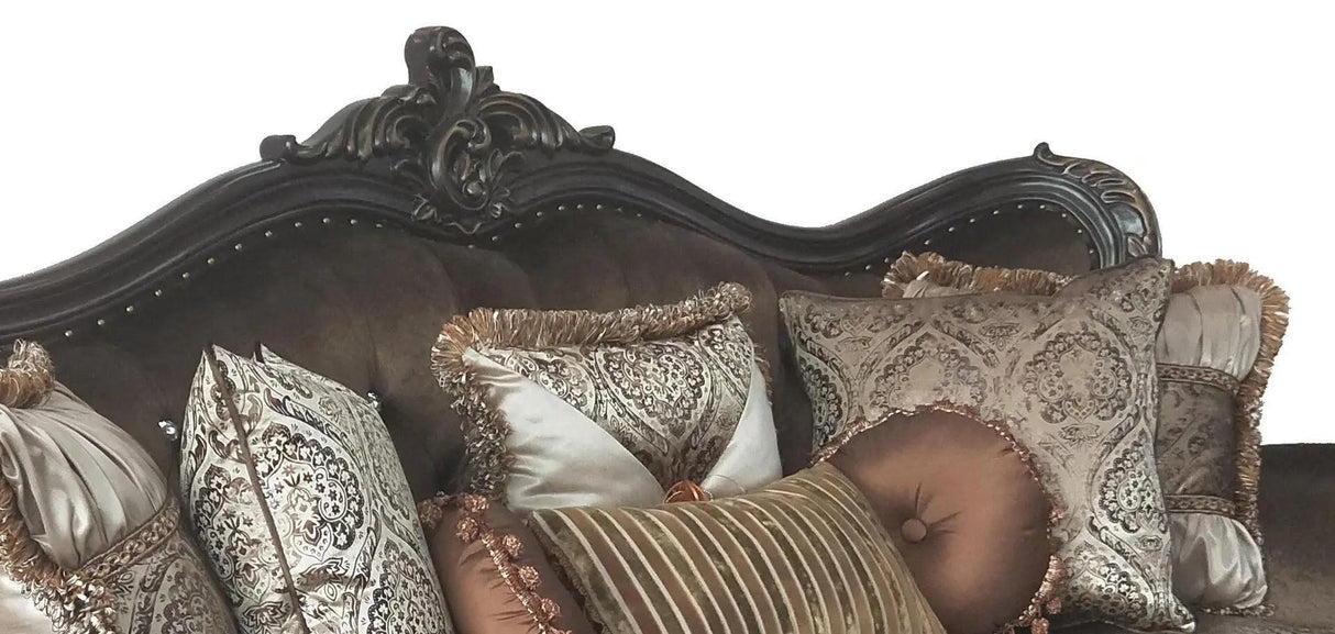 Aroma Traditional Cherry Wood Finish Living Room Set by Cosmos Furniture at Eve Furniture