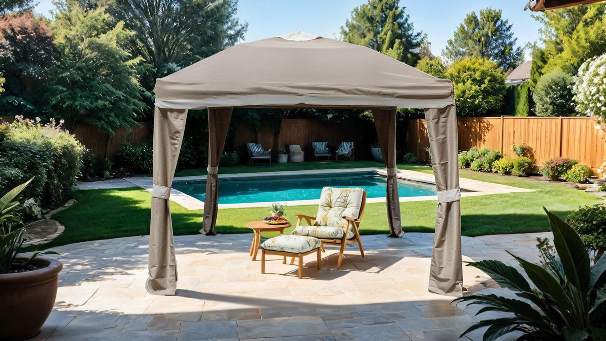 Arosa Beige Outdoor Pop-Up Canopy 10' X 10' by Furniture of America at Eve Furniture