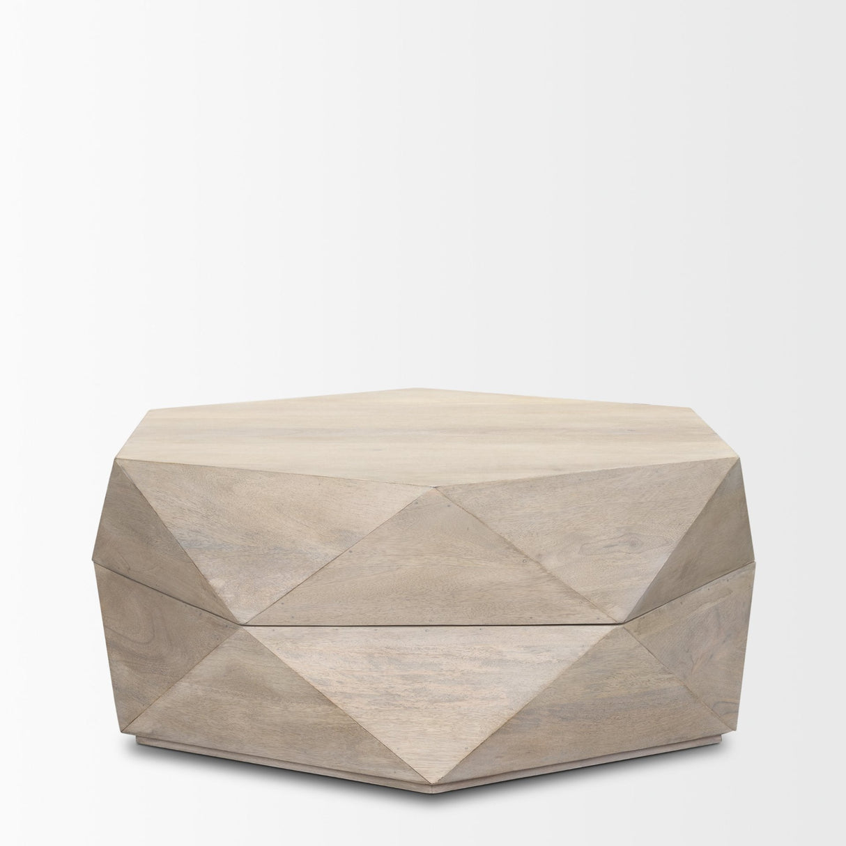 Arreto 36" Hexagonal Hinged Solid Wood Top and Base Coffee Table by Mercana at Eve Furniture