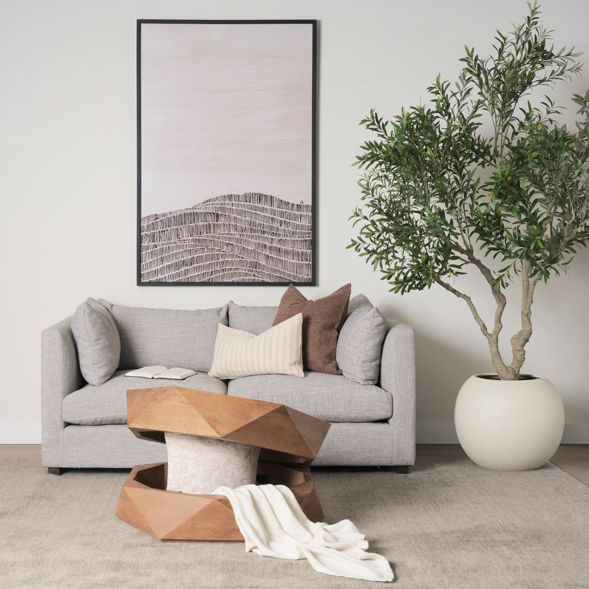 Arreto 36" Hexagonal Hinged Solid Wood Top and Base Coffee Table by Mercana at Eve Furniture