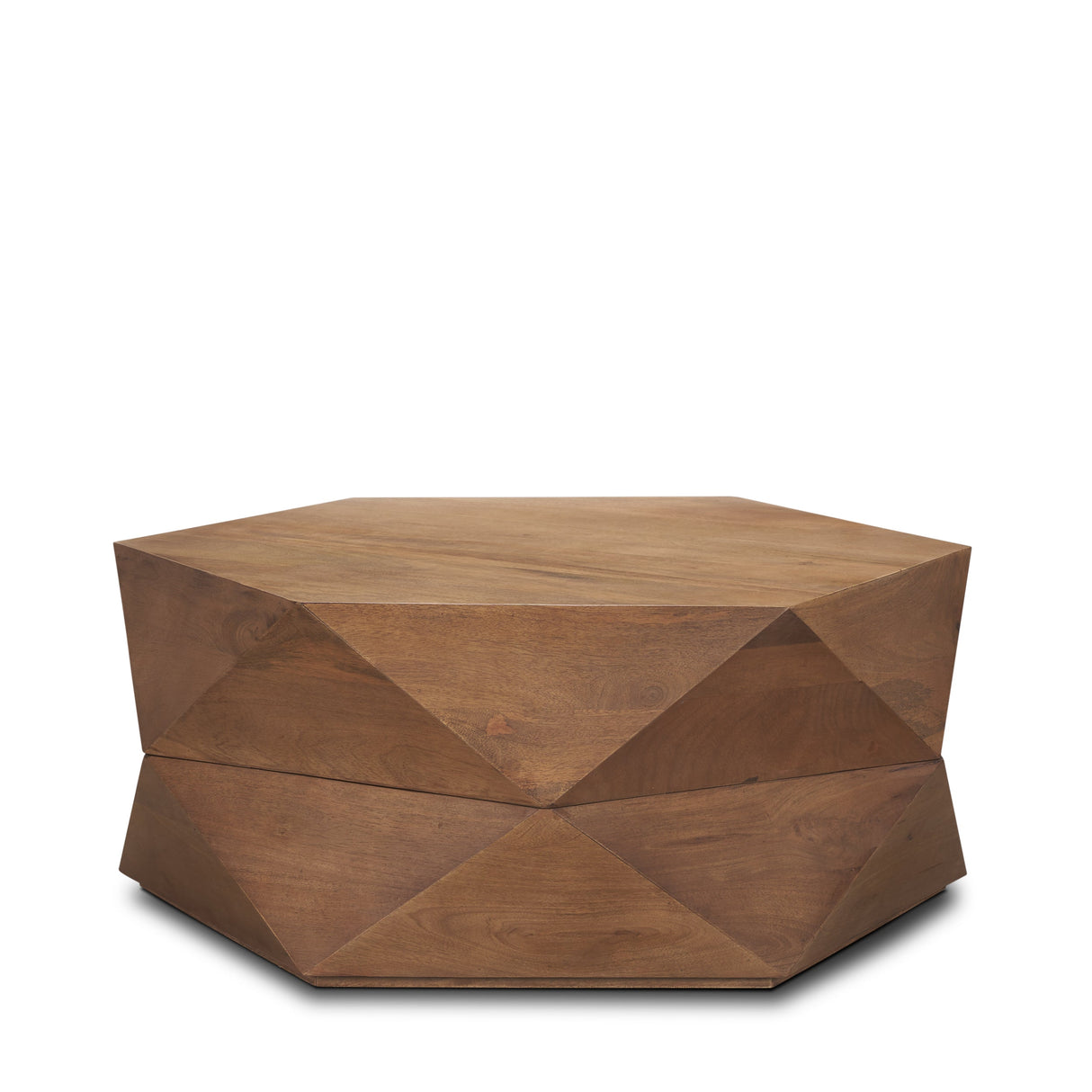 Arreto 36" Hexagonal Hinged Solid Wood Top and Base Coffee Table by Mercana at Eve Furniture
