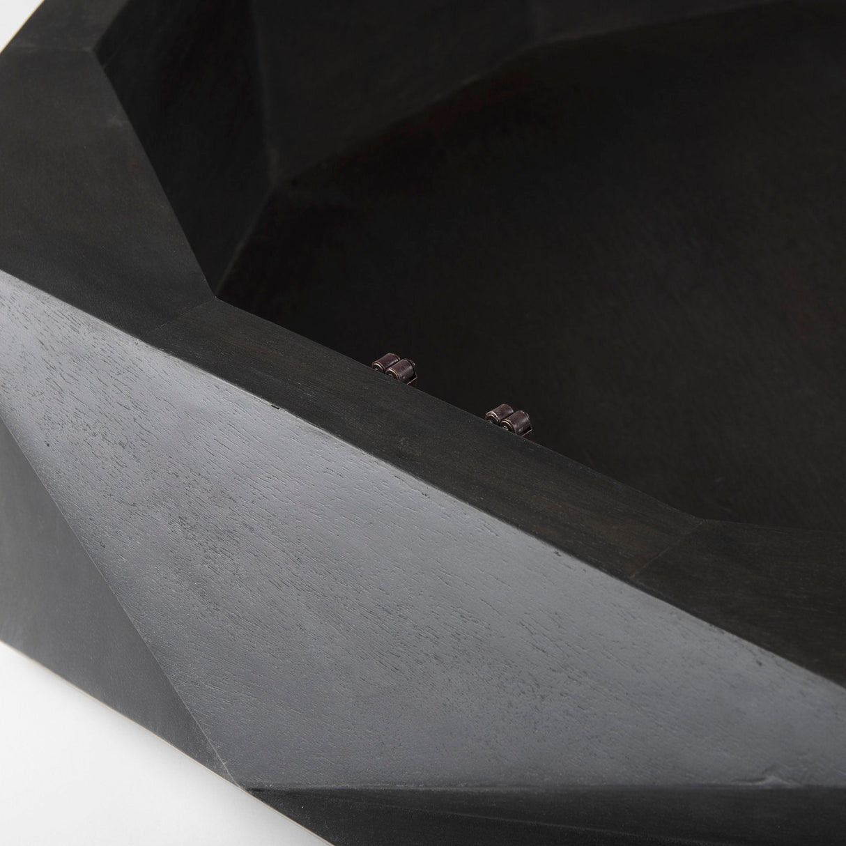 Arreto 48" Black Solid Wood Hexagonal Storage Coffee Table by Mercana at Eve Furniture
