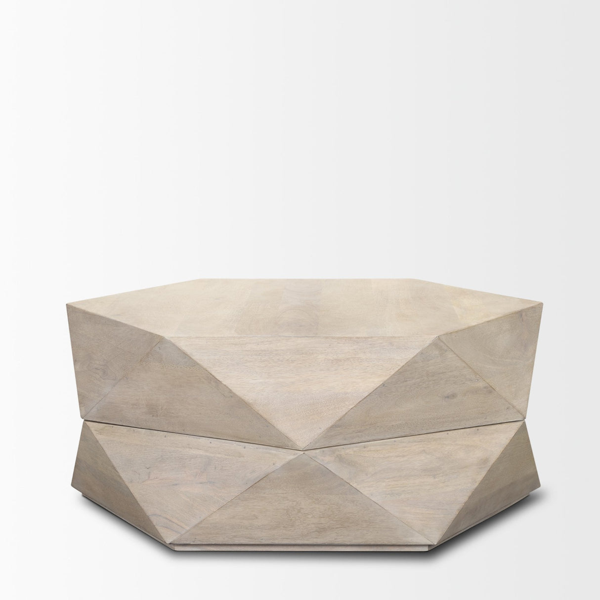 Arreto Hexagonal Hinged Solid Wood Top and Base Coffee Table by Mercana at Eve Furniture