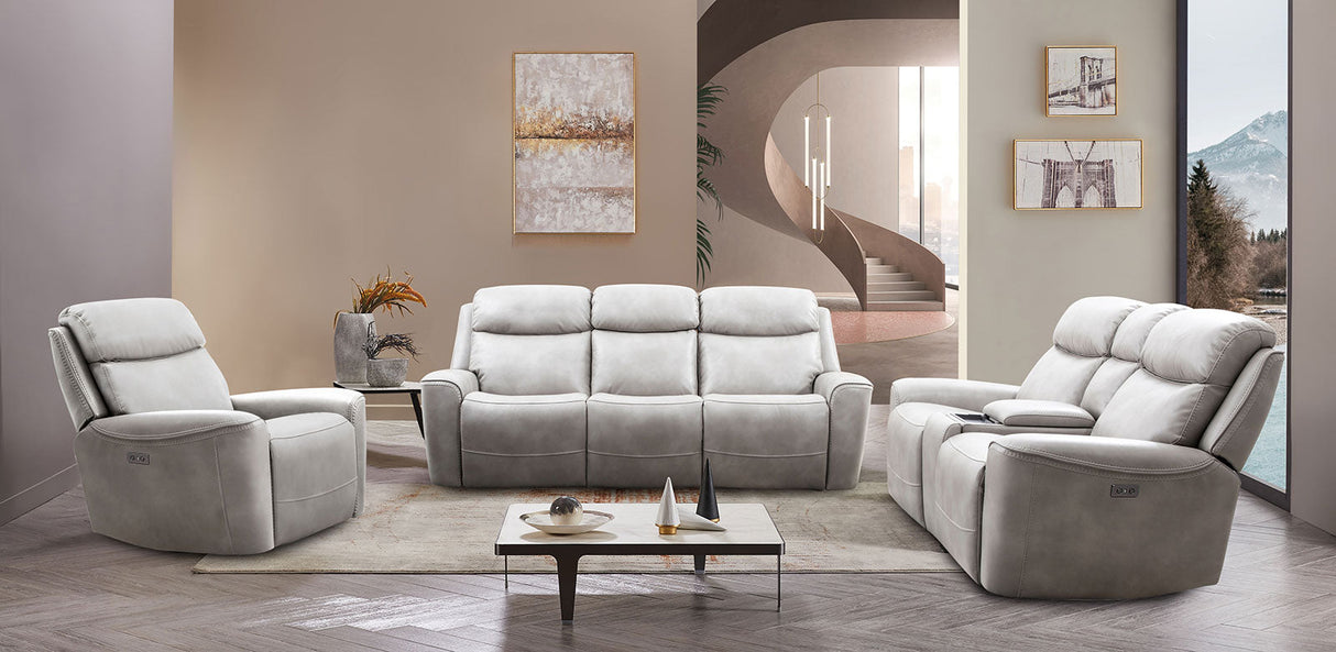 Artemia Light Taupe Power Reclining Sofa & Loveseat by Furniture of America at Eve Furniture