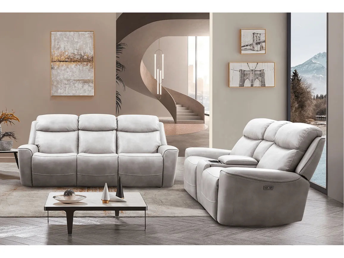 Artemia Light Taupe Power Reclining Sofa & Loveseat by Furniture of America at Eve Furniture