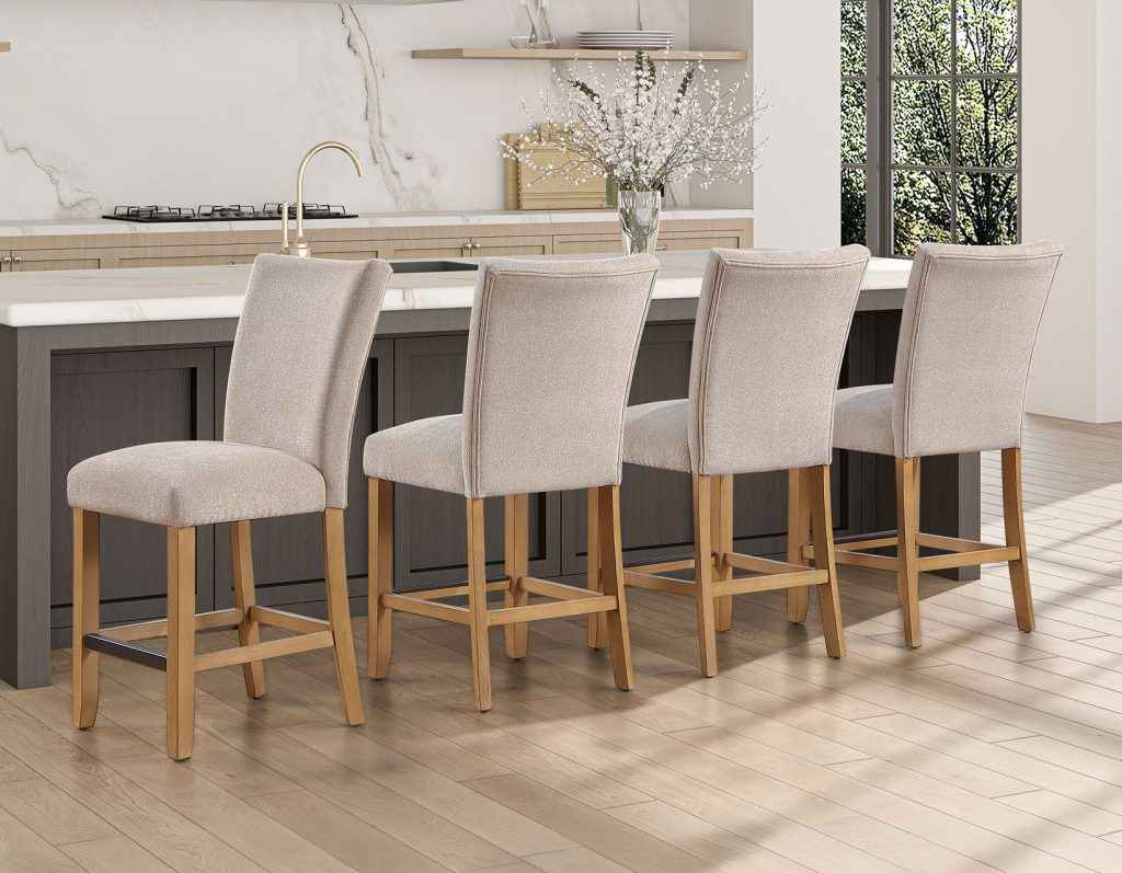 Artemis Beige Chenille Velvet 24″ Counter Stool by Steve Silver at Eve Furniture