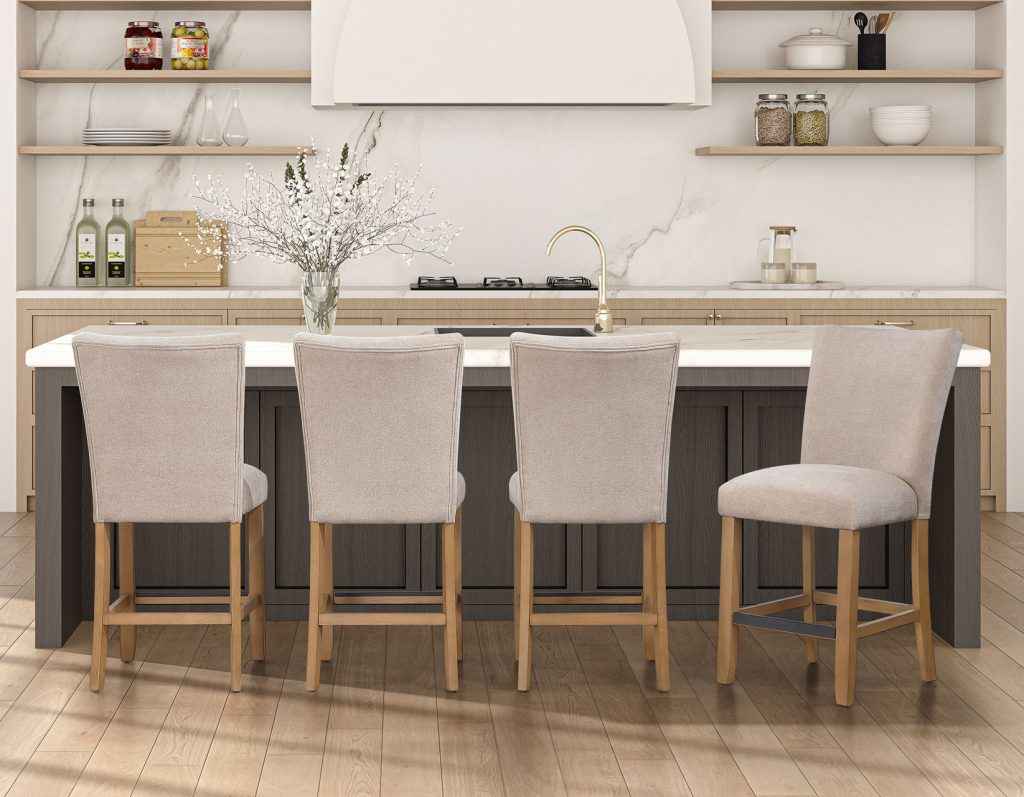 Artemis Beige Chenille Velvet 24″ Counter Stool by Steve Silver at Eve Furniture