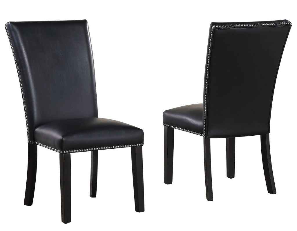 Artemis Black Vegan Leather Cover Side Chair by Steve Silver at Eve Furniture