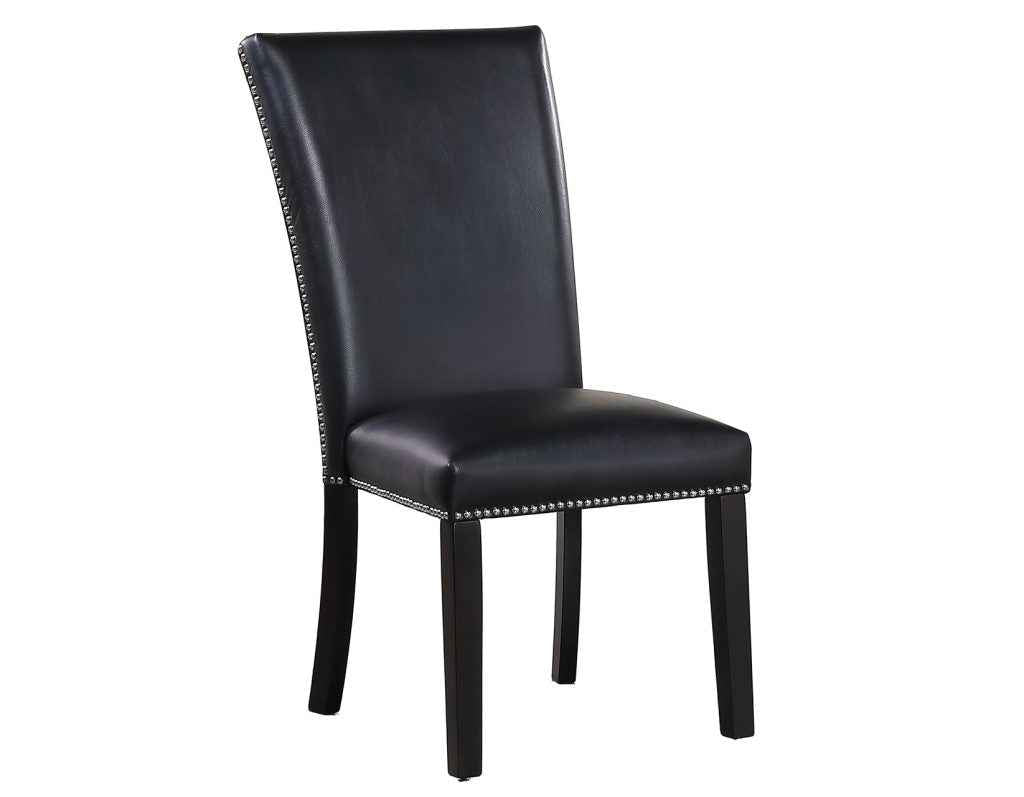 Artemis Black Vegan Leather Cover Side Chair by Steve Silver at Eve Furniture