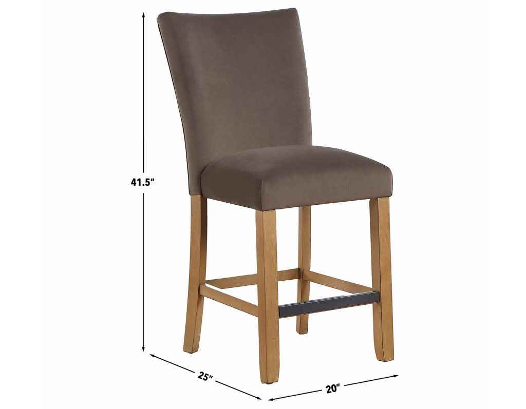 Artemis Brown Velvet 24″ Counter Stool by Steve Silver at Eve Furniture