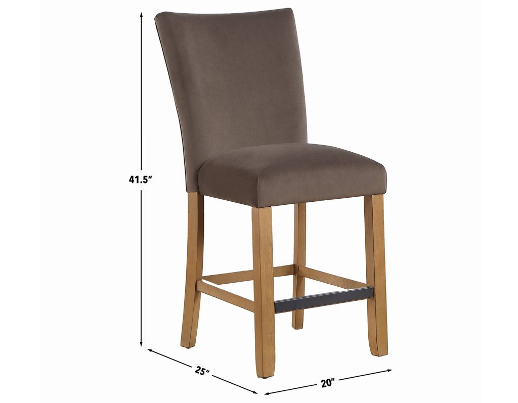 Artemis Brown Velvet 24″ Counter Stool