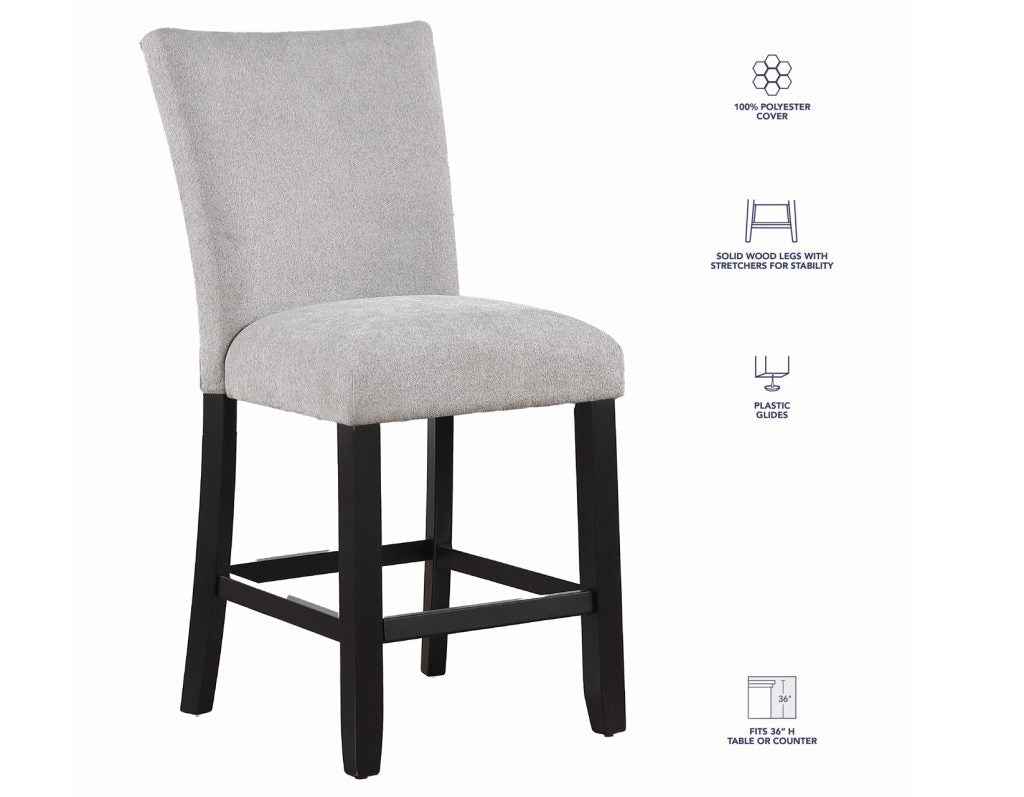 Artemis Gray Chenille Velvet 24″ Counter Stool by Steve Silver at Eve Furniture