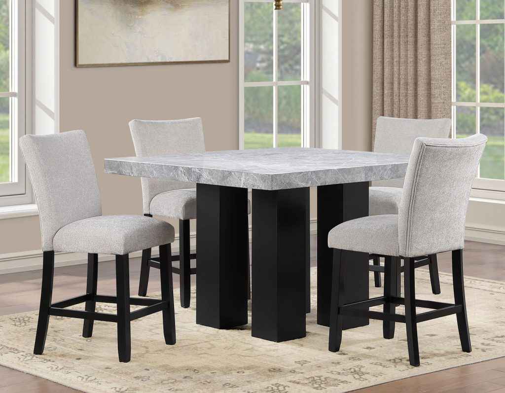 Artemis Gray Chenille Velvet 24″ Counter Stool by Steve Silver at Eve Furniture