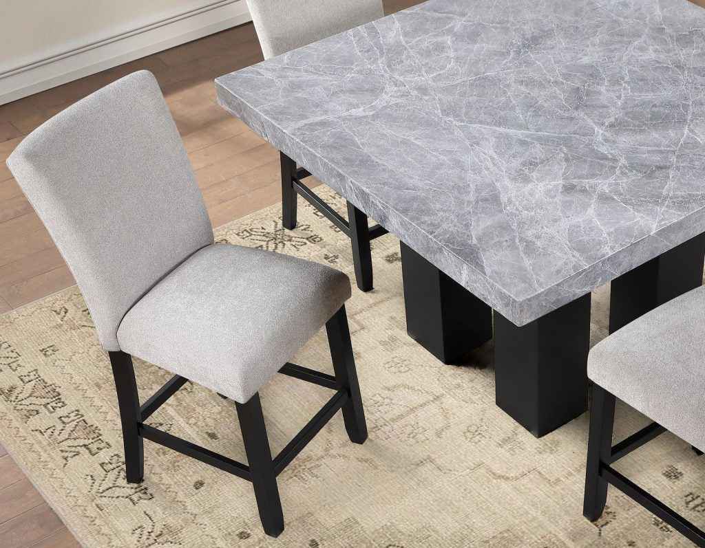 Artemis Gray Chenille Velvet 24″ Counter Stool by Steve Silver at Eve Furniture