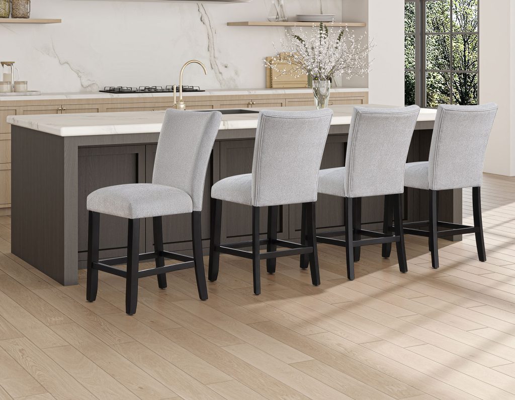 Artemis Gray Chenille Velvet 24″ Counter Stool by Steve Silver at Eve Furniture