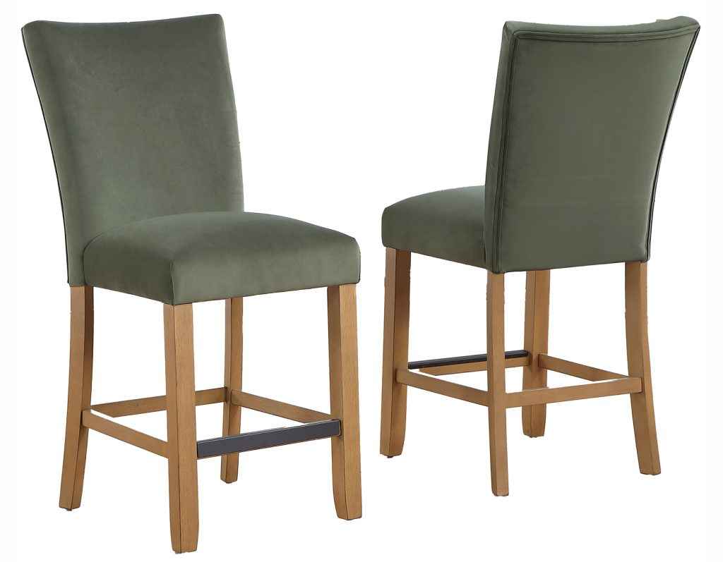 Artemis Green Velvet 24″ Counter Stool by Steve Silver at Eve Furniture