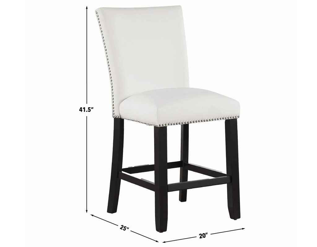 Artemis White Vegan Leather 24″ Counter Stool by Steve Silver at Eve Furniture