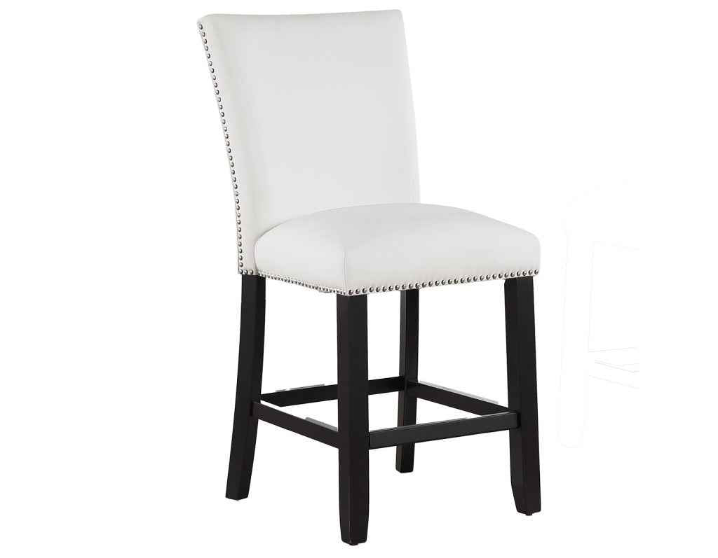 Artemis White Vegan Leather 24″ Counter Stool by Steve Silver at Eve Furniture