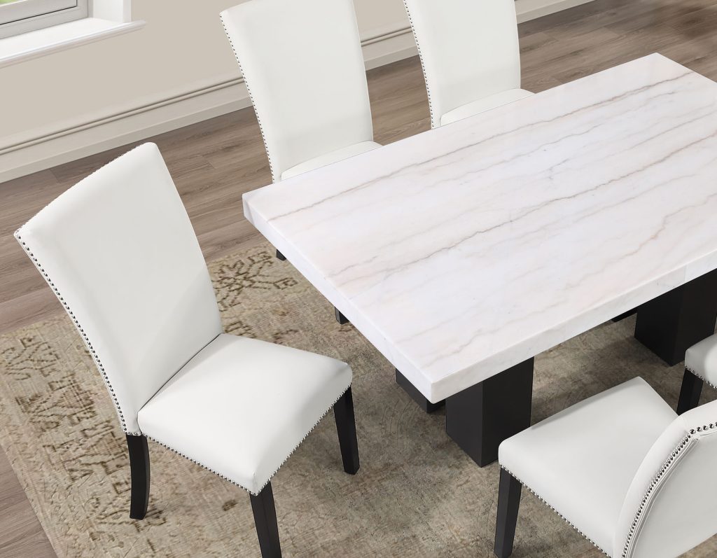 Artemis White Vegan Leather Cover Side Chair by Steve Silver at Eve Furniture