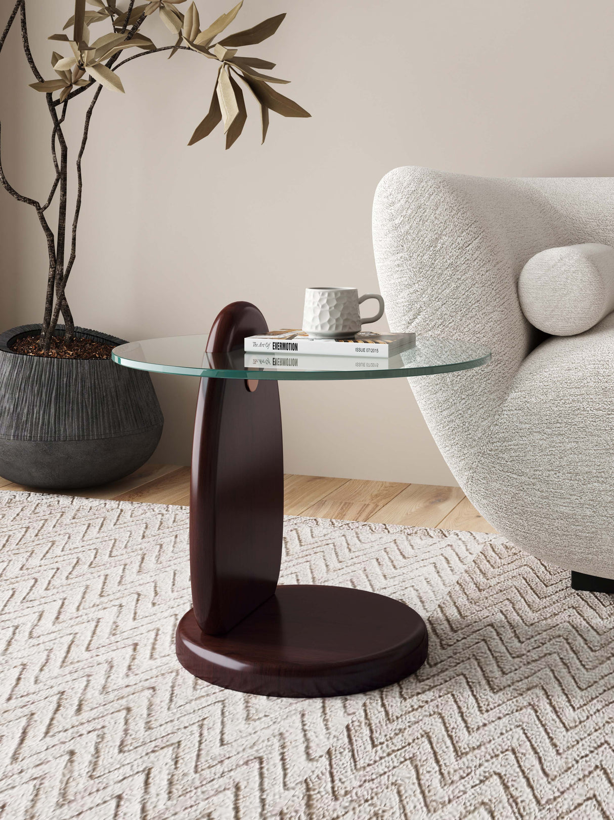 Artesia End Table in Dark Walnut by Manhattan Comfort at Eve Furniture
