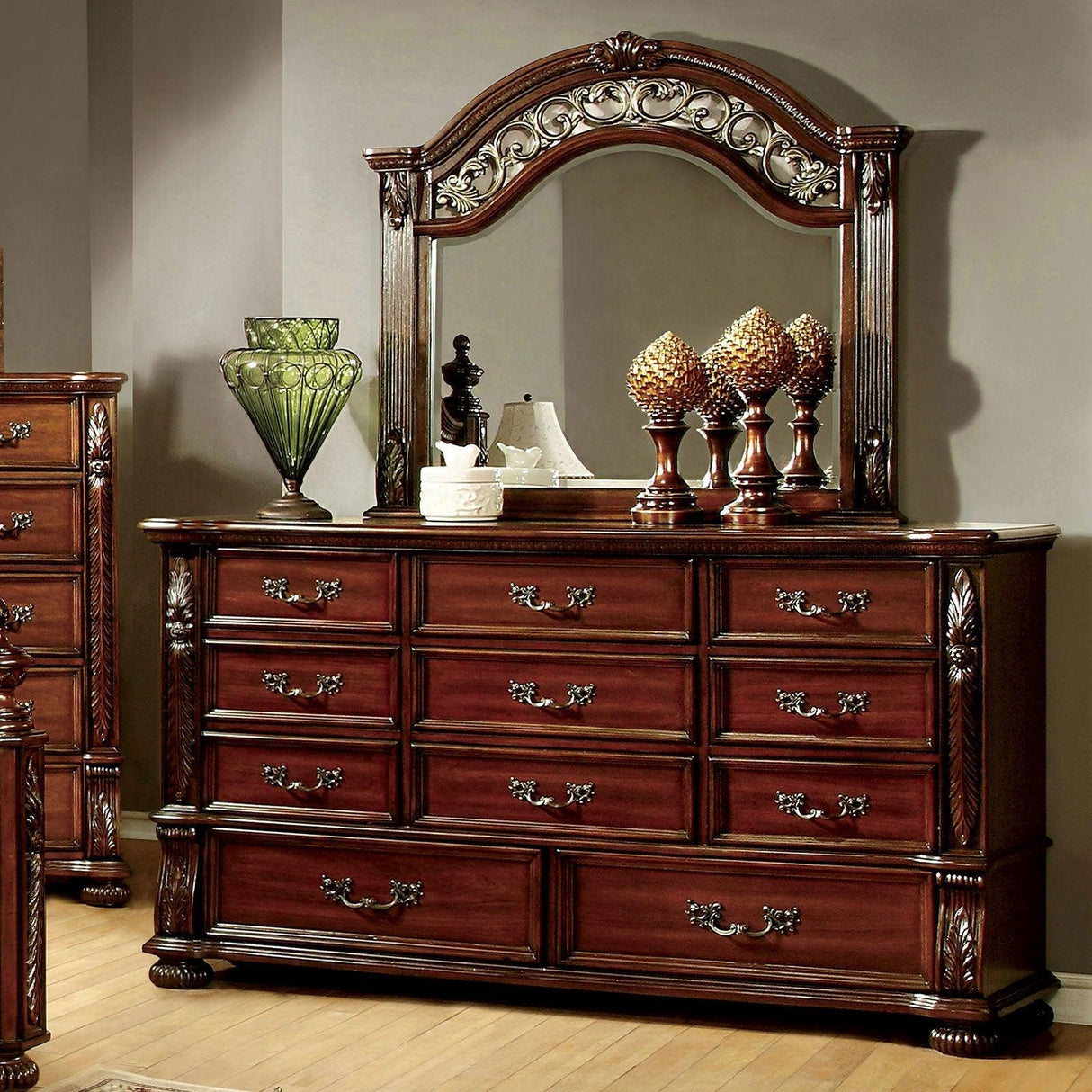 Arthur Brown Cherry Dresser by Furniture of America at Eve Furniture