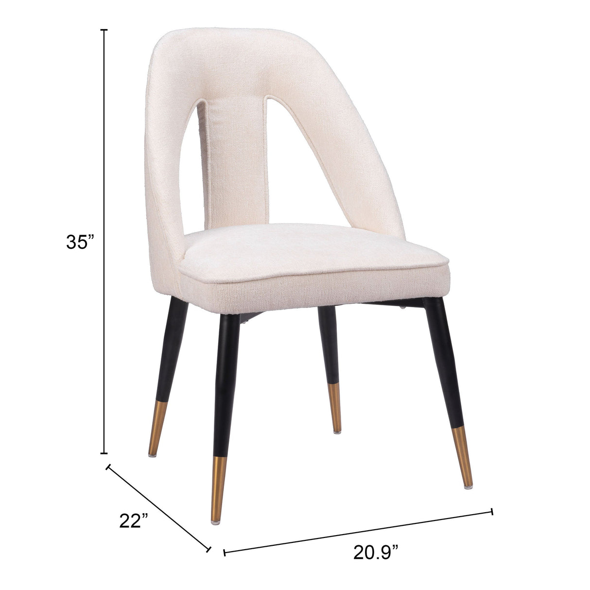 Artus Ivory Dining Chair by Zuomod at Eve Furniture