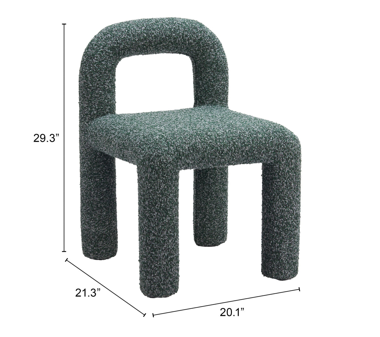 Arum Snowy Green Dining Chair (Set of 2) by Zuomod at Eve Furniture