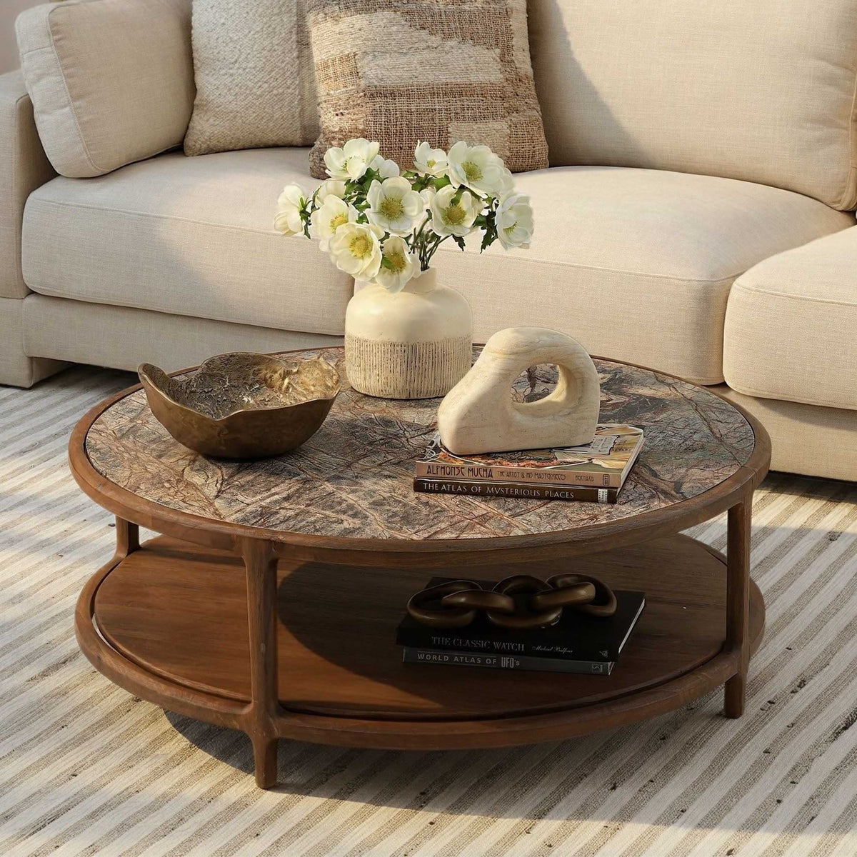 Aruna Coffee Table, Dark Brown by Dovetail at Eve Furniture