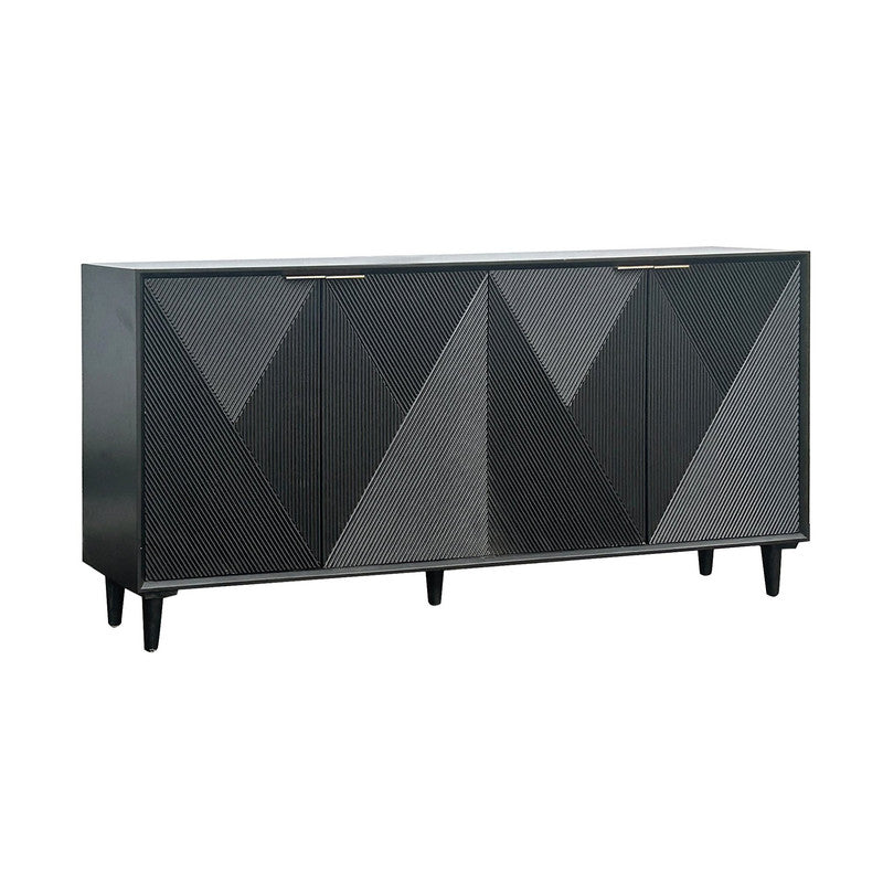 Arvada Black Four-Door Sideboard by Crestview at Eve Furniture
