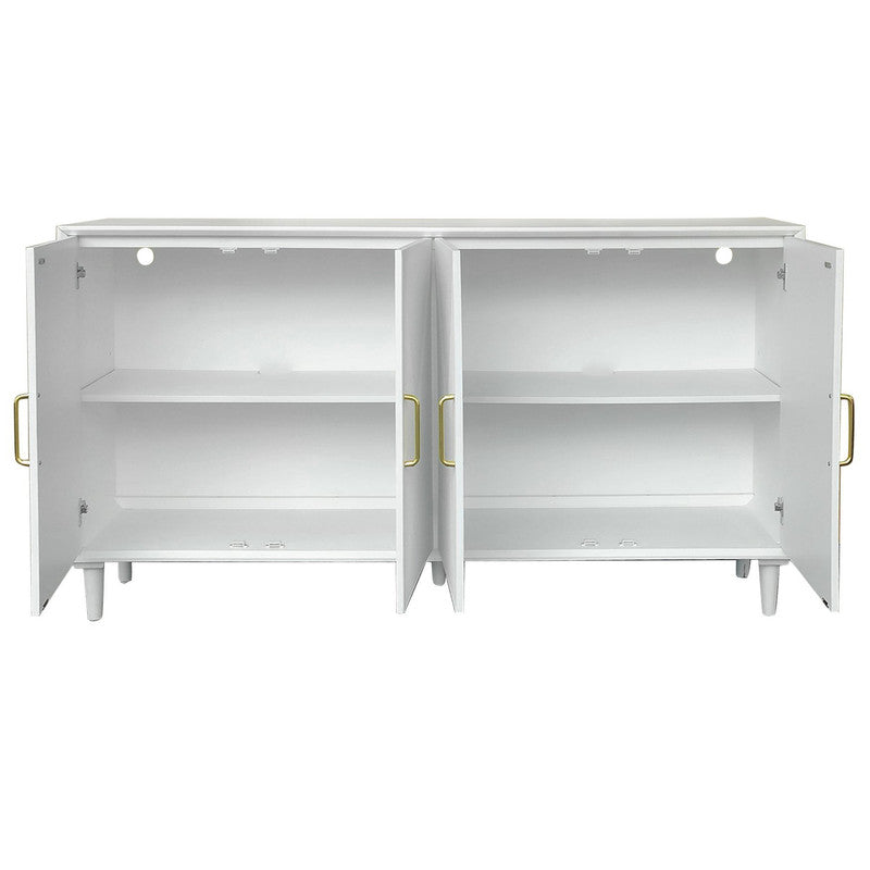 Arvada White Four-Door Sideboard by Crestview at Eve Furniture