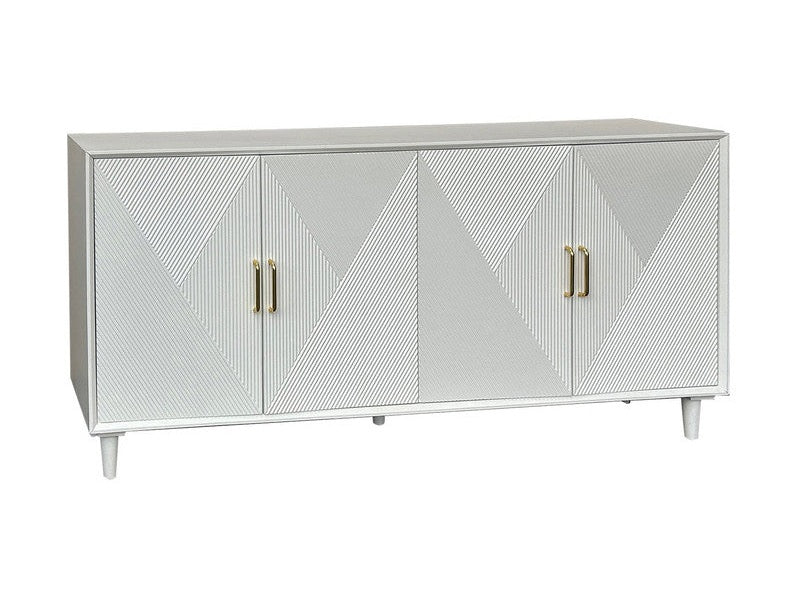 Arvada White Four-Door Sideboard by Crestview at Eve Furniture