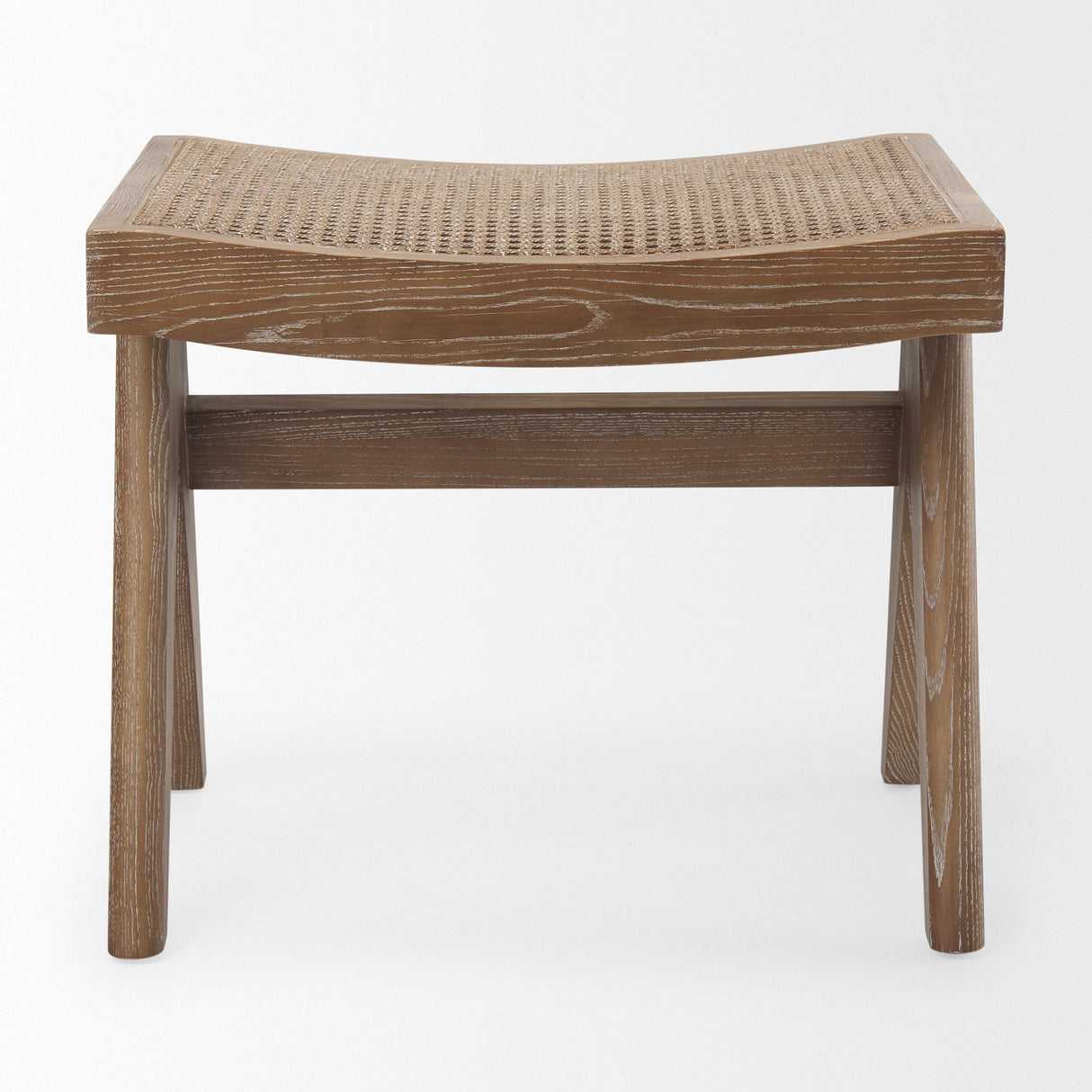 Arvin Medium Brown Wooden Stool by Mercana at Eve Furniture