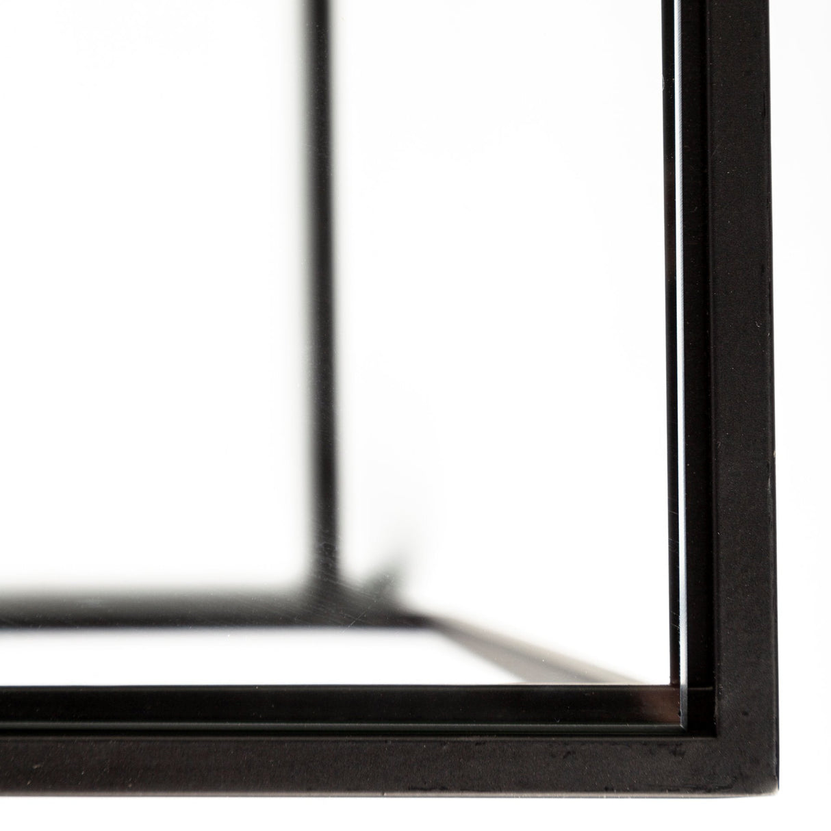 Arya (Set of 2) 24L x 10W Black Rectangular Glass Top Iron Frame Accent Table by Mercana at Eve Furniture