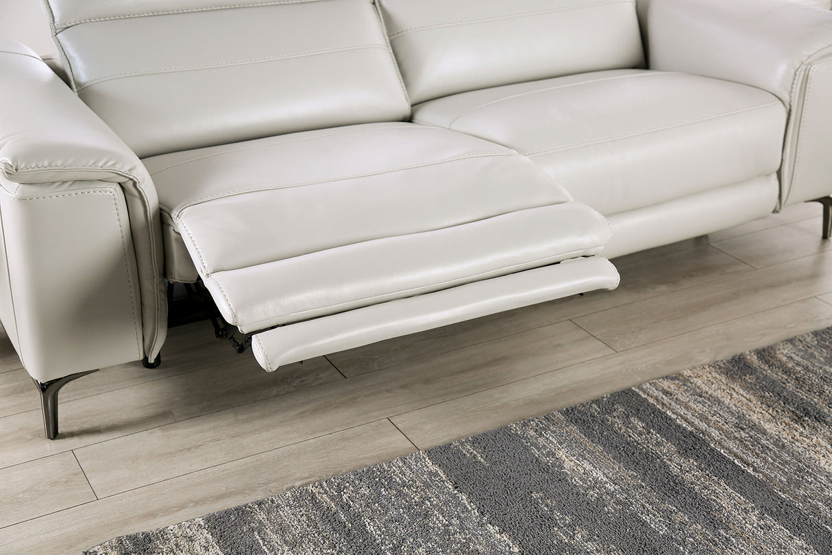 Ascona Light Taupe Leatherette Power Reclining Sofa & Loveseat by Furniture of America at Eve Furniture