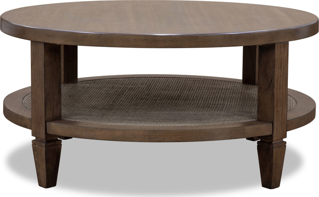 Ascott Pecan Pie Round Coffee Table by Modus Furniture at Eve Furniture