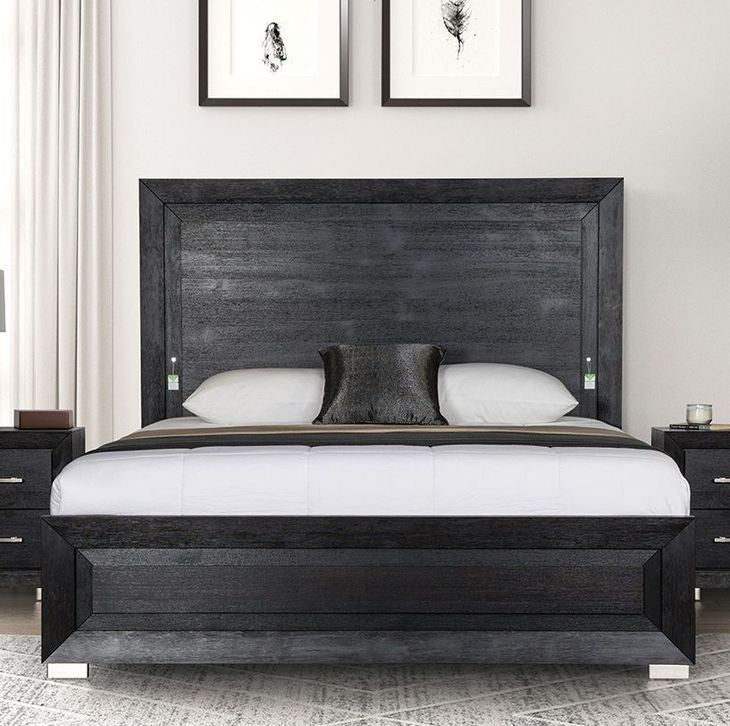 Ashbourne Black 4-Piece Queen Bedroom Set by Furniture of America at Eve Furniture