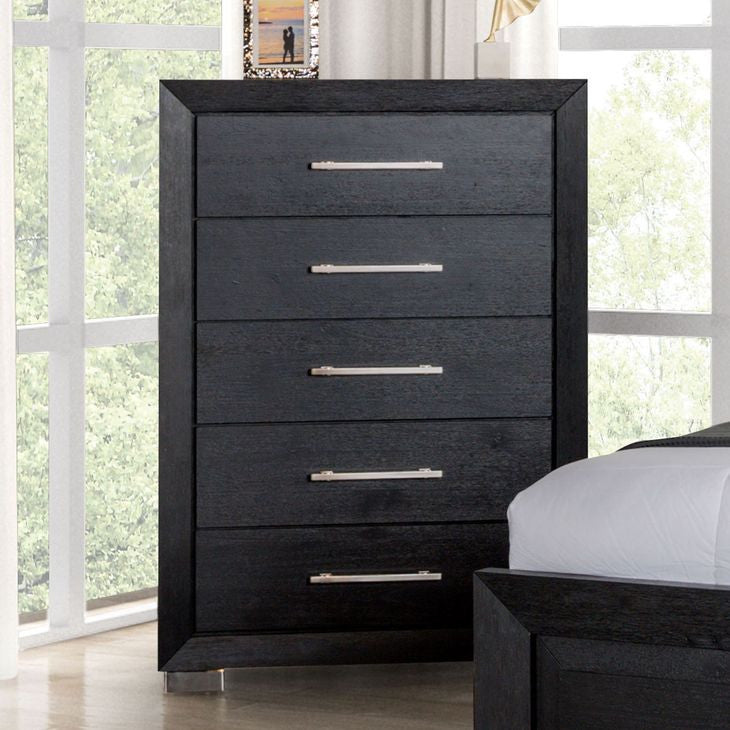 Ashbourne Black 5-Piece Queen Bedroom Set by Furniture of America at Eve Furniture