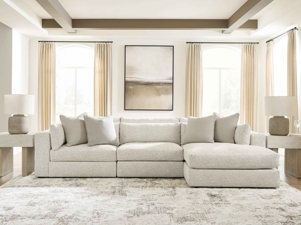 Ashbourne Estate Snowstone 3-Piece Sectional with RAF Chaise by Ashley at Eve Furniture
