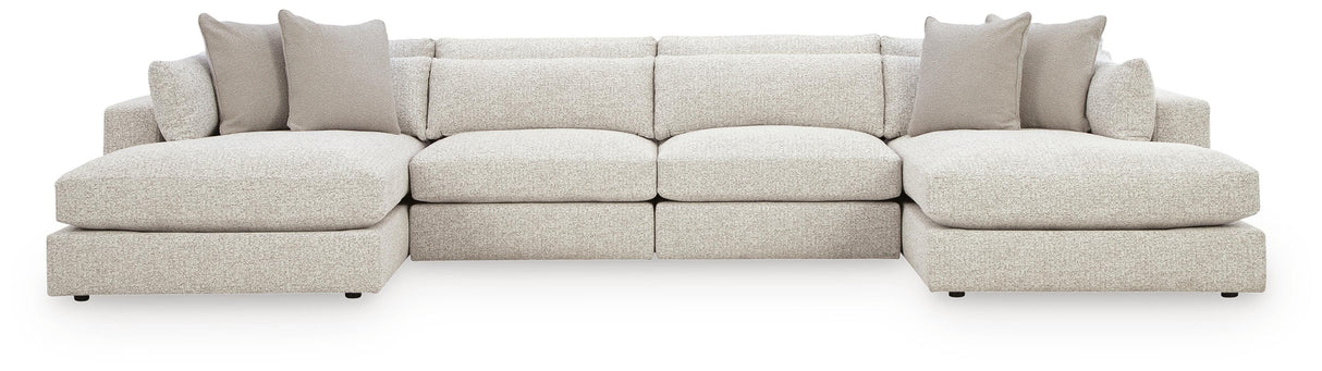 Ashbourne Estate Snowstone 4-Piece Double Chaise Sectional